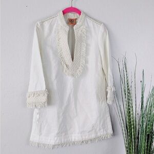 NWT $395 Tory Burch White Lester V Neck Tunic 267